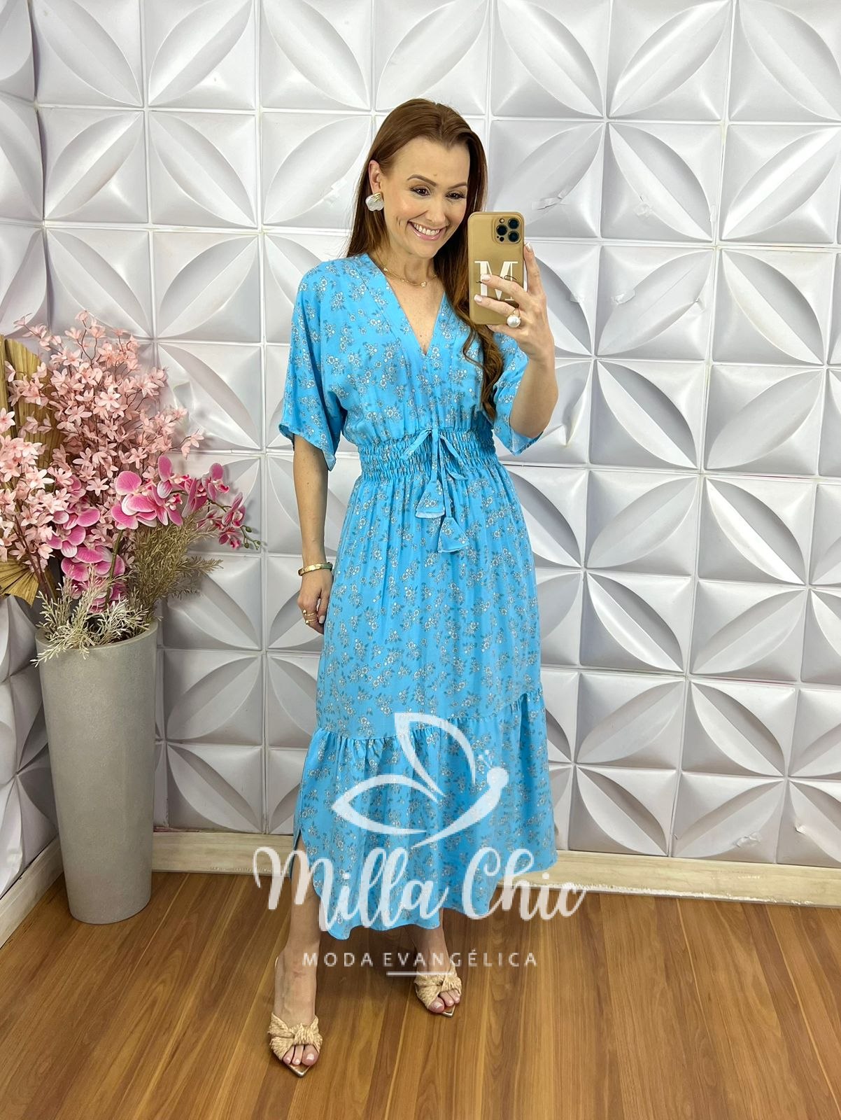 Milla Chic - millachic com br vestido chiara verde militar copia 2 Vestido Chiara - Azul Céu - Milla Chic