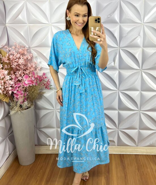 Vestido Chiara - Azul Céu - Milla Chic