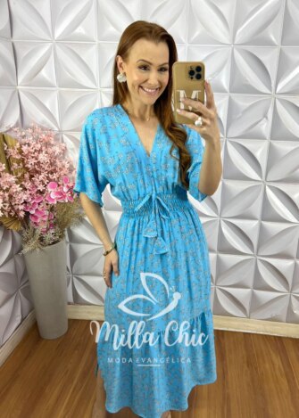 Vestido Chiara - Azul Céu - Milla Chic