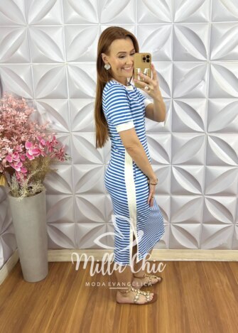 Vestido Consuelo em Azul Céu - Milla Chic