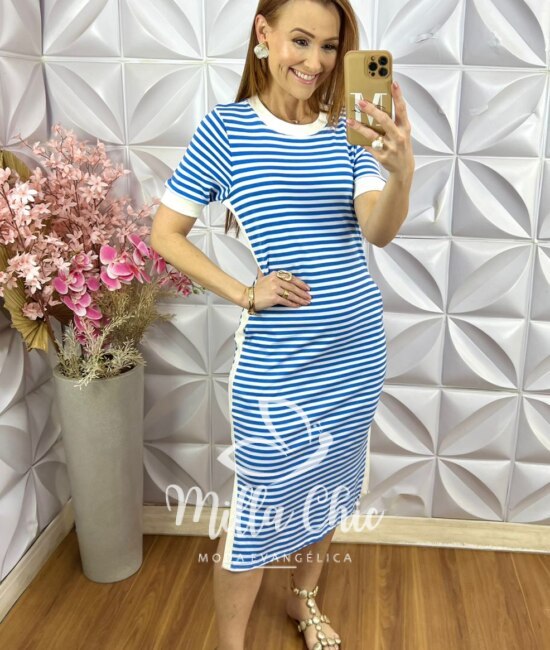 Vestido Consuelo em Azul Céu - Milla Chic