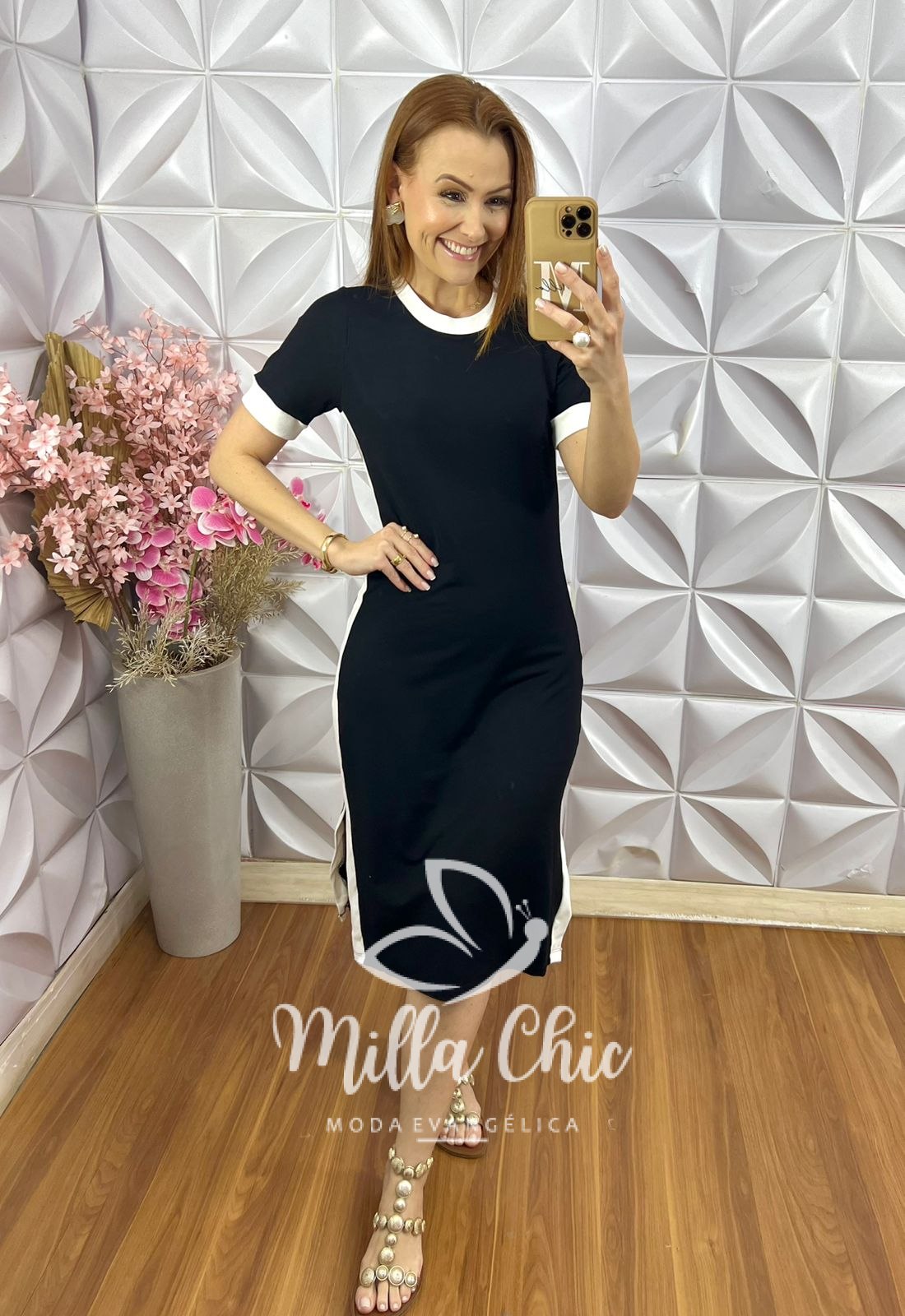 Milla Chic - millachic com br vestido consuelo em pampb copia 1 Vestido Consuelo em Moletinho - Preto - Milla Chic
