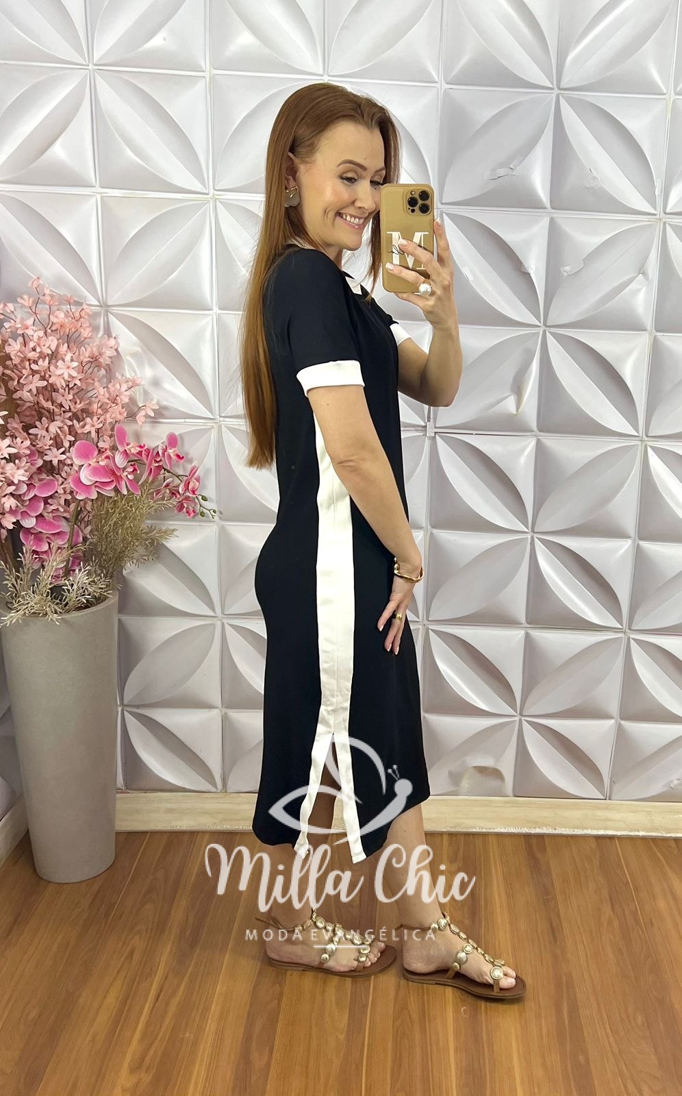Milla Chic - millachic com br vestido consuelo em pampb copia 2 Vestido Consuelo em Moletinho - Preto - Milla Chic