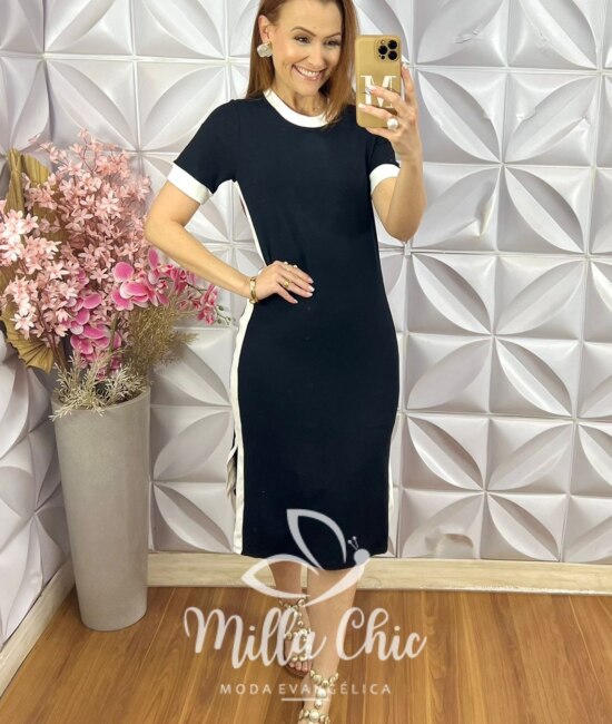 Vestido Consuelo em Moletinho - Preto - Milla Chic