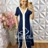 Milla Chic - millachic com br vestido dafine em moletinho azul marinho 5 Vestido Dafine Em Moletinho - Azul Marinho - Milla Chic