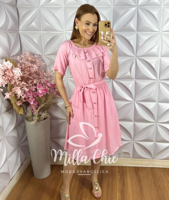 Vestido Daniela em Lesie - Vermelho - Milla Chic