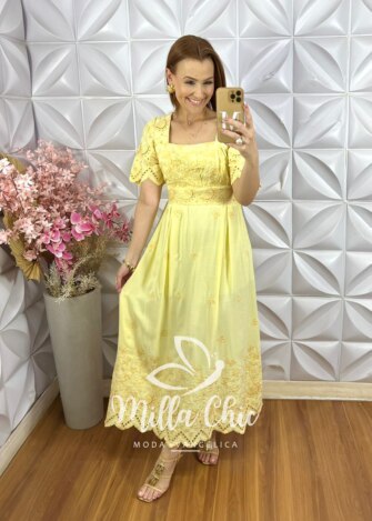 Vestido Daniela em Lesie - Vermelho - Milla Chic