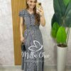 Vestido Eva em Viscolinho Listrado - Preto - Milla Chic
