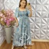 Vestido Fabiana em Viscolinho - Azul Ciano - Milla Chic