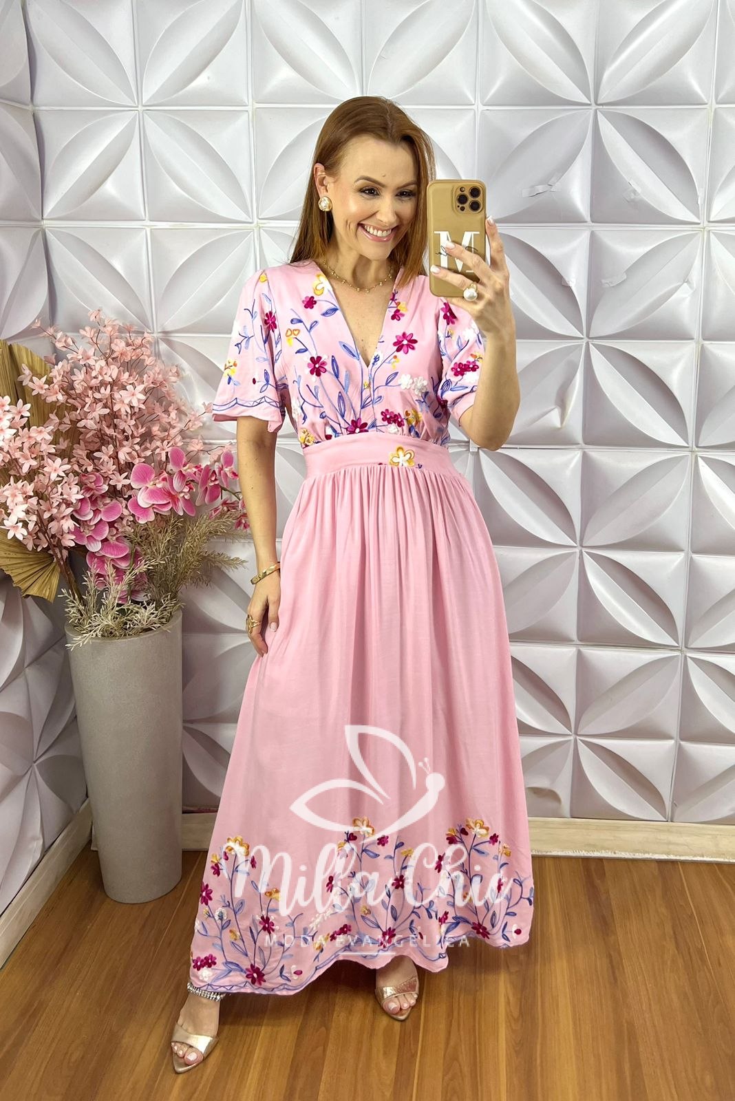 Milla Chic - millachic com br vestido fiorella bordado rosa 1 Vestido Fiorella Bordado - Rosa - Milla Chic