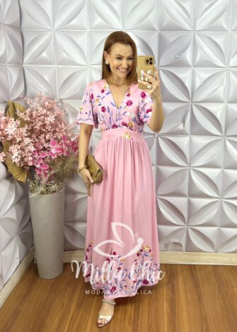 Milla Chic - millachic com br vestido fiorella bordado rosa Vestido Fiorella Bordado - Rosa - Milla Chic