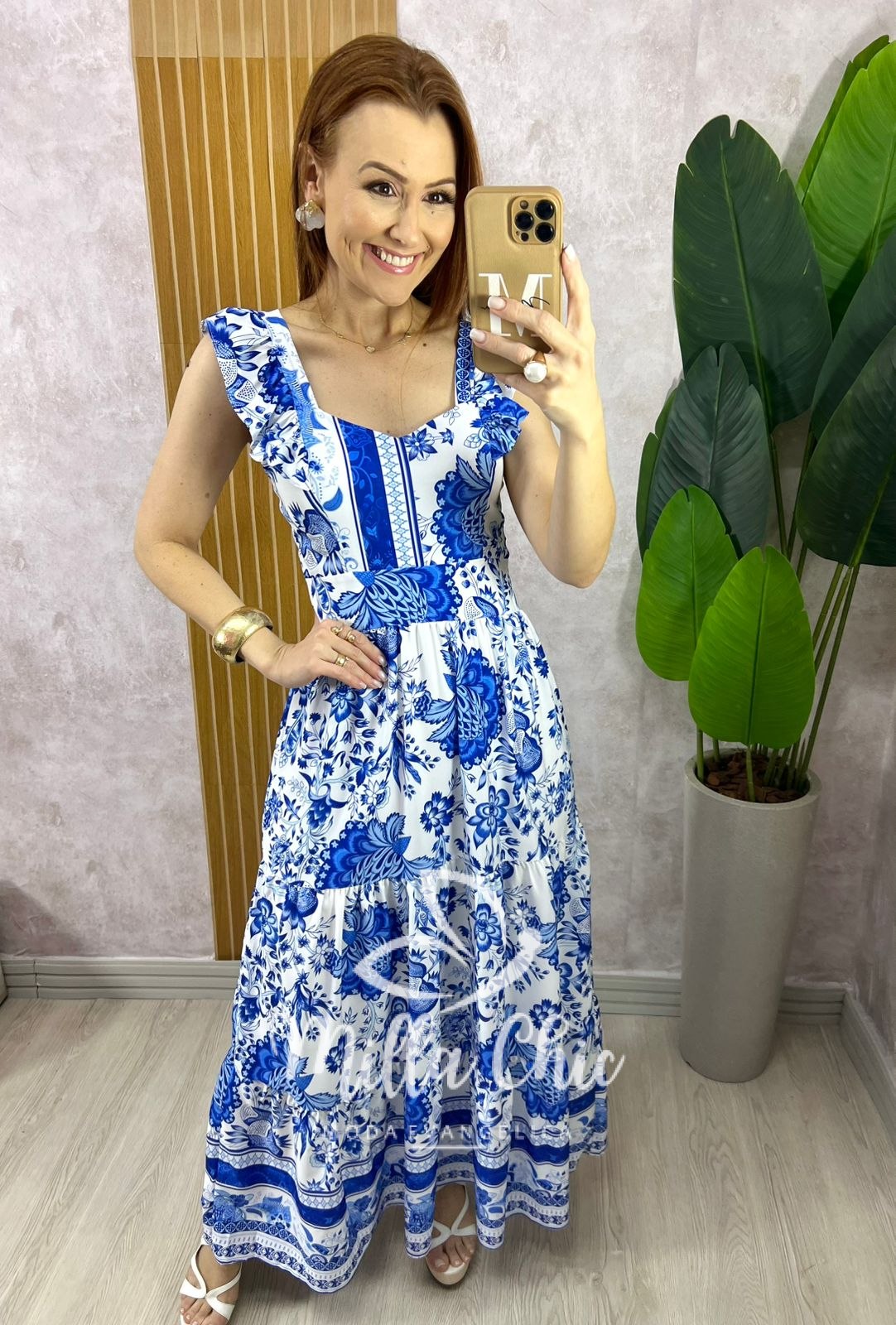 Milla Chic - millachic com br vestido grecia manga babado naval 1 Vestido Grécia Manga Babado - Azul - Milla Chic