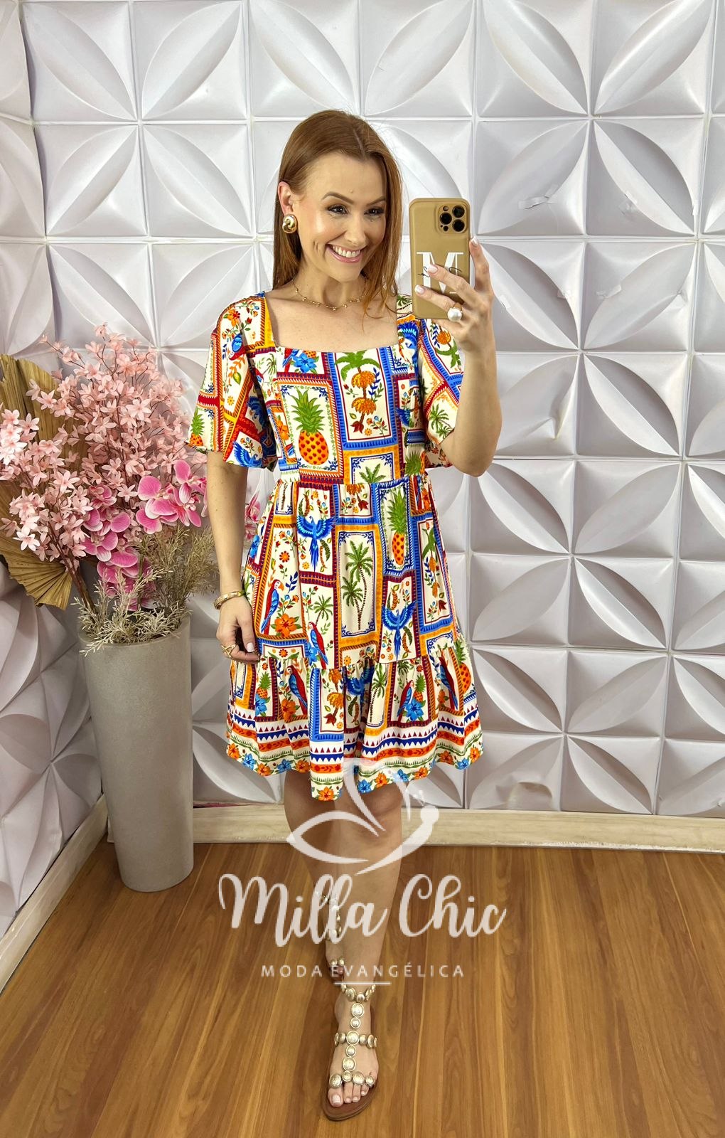 Milla Chic - millachic com br vestido hevelin em viscosarja estampado 1 Vestido Hevelin em Viscosarja - Estampado - Milla Chic