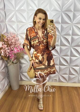 Vestido Hungria - Marrom - Milla Chic