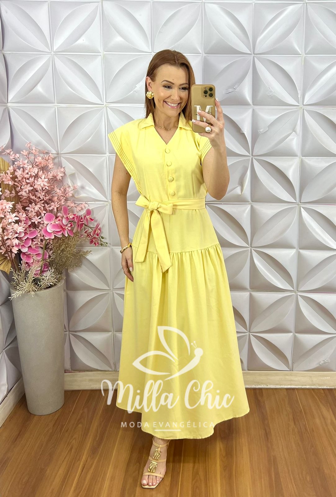 Milla Chic - millachic com br vestido ligia em alfaiataria marrant preto copia 1 Vestido Lígia em Alfaiataria Marrant - Manteiga - Milla Chic