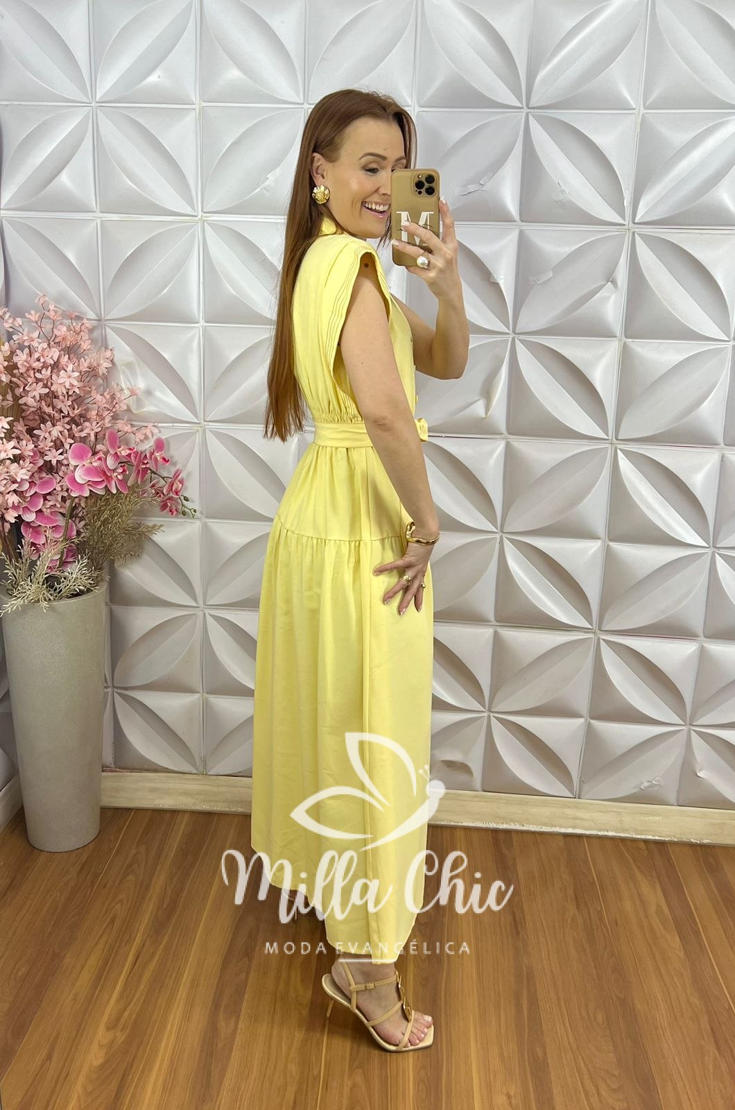 Milla Chic - millachic com br vestido ligia em alfaiataria marrant preto copia 3 Vestido Lígia em Alfaiataria Marrant - Manteiga - Milla Chic