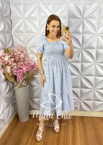 Vestido Lírio em Crepe Seda - Branco - Milla Chic