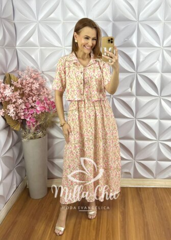 Milla Chic - millachic com br vestido luana em lesie algodao rosa 1 Vestido Luana em Lesie Algodão - Rosa - Milla Chic