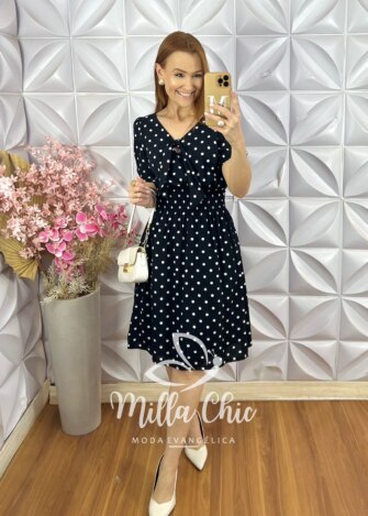 Vestido Maresias Em Póa - Preto - Milla Chic