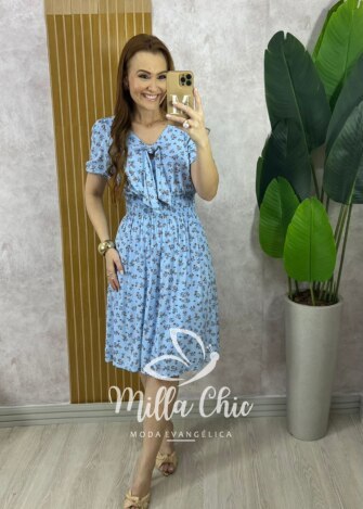 Vestido Maresias - Floral Azul Baby - Milla Chic