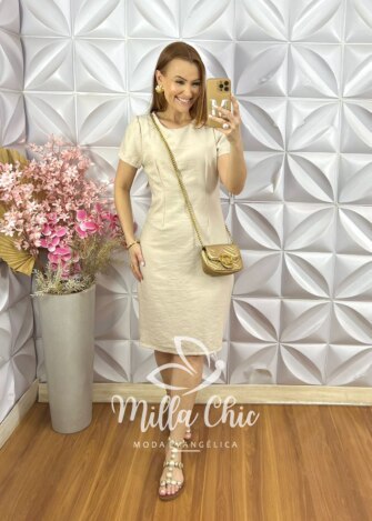 Vestido Marina em Alfaiataria Marrant - Pistache - Milla Chic