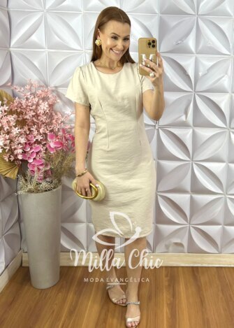 Vestido Marina em Alfaiataria Marrant - Pistache - Milla Chic