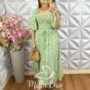 Vestido Melina Em Viscolinho - Verde Hortelã - Milla Chic