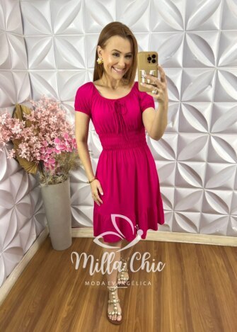 Vestido Mia Comfy em Viscolycra - Pink - Milla Chic