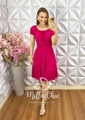 Vestido Mia Comfy em Viscolycra - Pink - Milla Chic