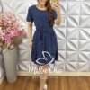 Vestido Noêmia Em Viscolinho - Azul Escuro - Milla Chic