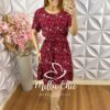 Vestido Noêmia Em Viscolinho - Bordô - Milla Chic