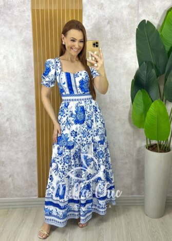 Milla Chic - millachic com br vestido paty em tule floral copia Vestido Grécia em Alfaiataria - Azul Naval - Milla Chic