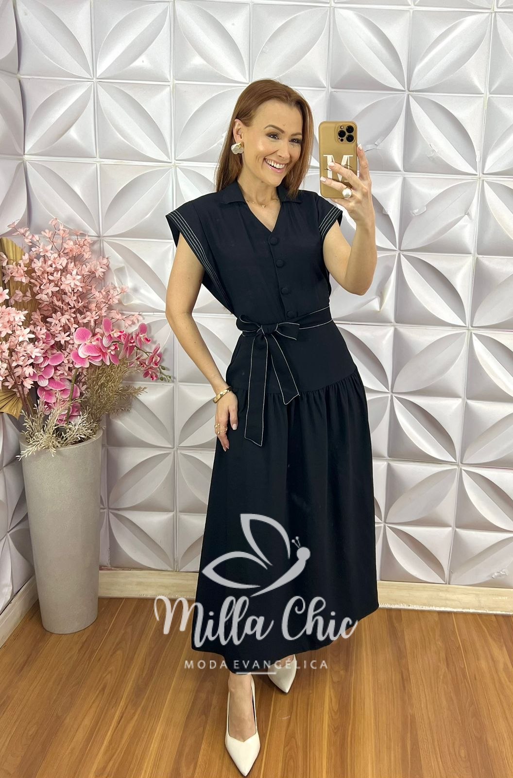 Milla Chic - millachic com br vestido paty em tule primavera copia 1 Vestido Paty em Tule - Floral - Milla Chic