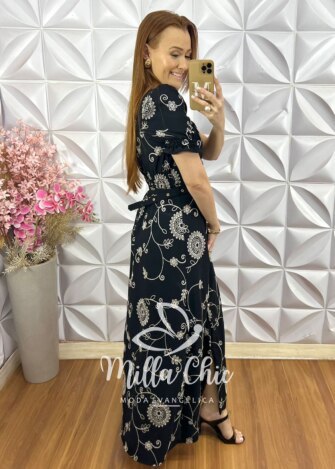 Milla Chic - millachic com br vestido rute bordado preto 3 Vestido Rute Bordado - Preto - Milla Chic