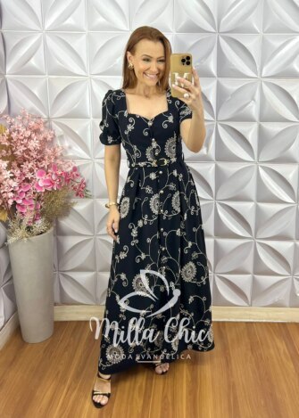 Milla Chic - millachic com br vestido rute bordado preto Vestido Rute Bordado - Preto - Milla Chic