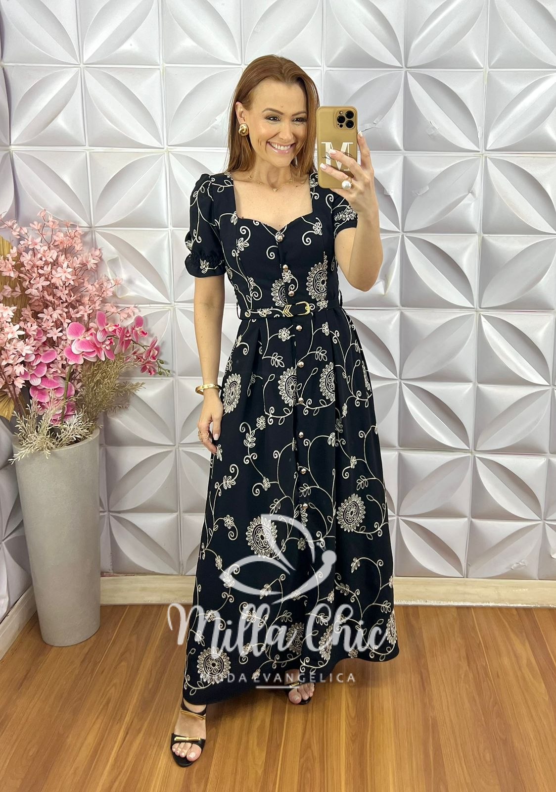 Milla Chic - millachic com br vestido rute bordado preto Vestido Rute Bordado - Preto - Milla Chic