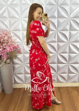 Milla Chic - millachic com br vestido rute bordado vermelho 2 Vestido Rute Bordado - Vermelho - Milla Chic