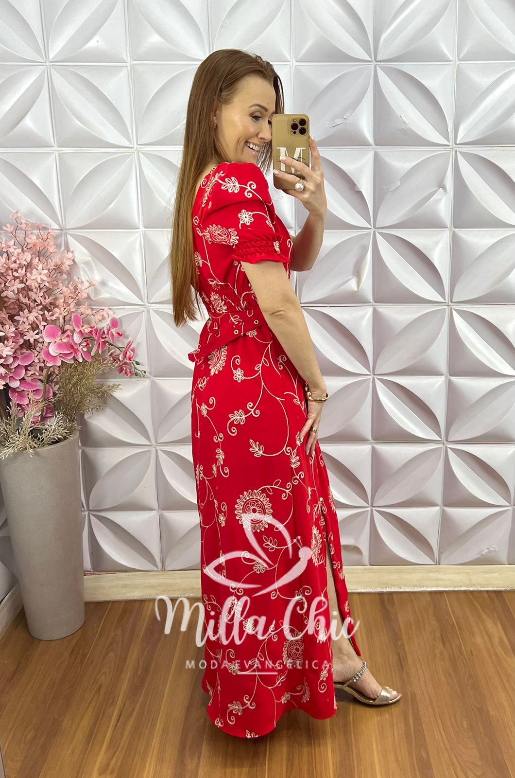 Milla Chic - millachic com br vestido rute bordado vermelho 2 Vestido Rute Bordado - Vermelho - Milla Chic