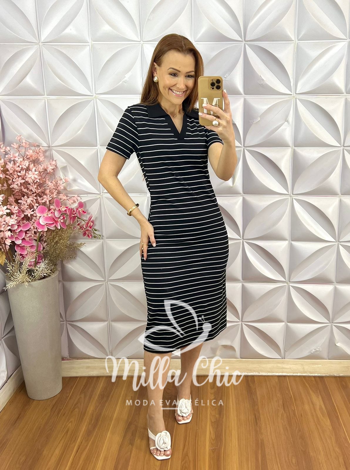 Milla Chic - millachic com br vestido sofia em malha algodao azul copia 2 Vestido Sofia em Malha Algodão - Preto - Milla Chic