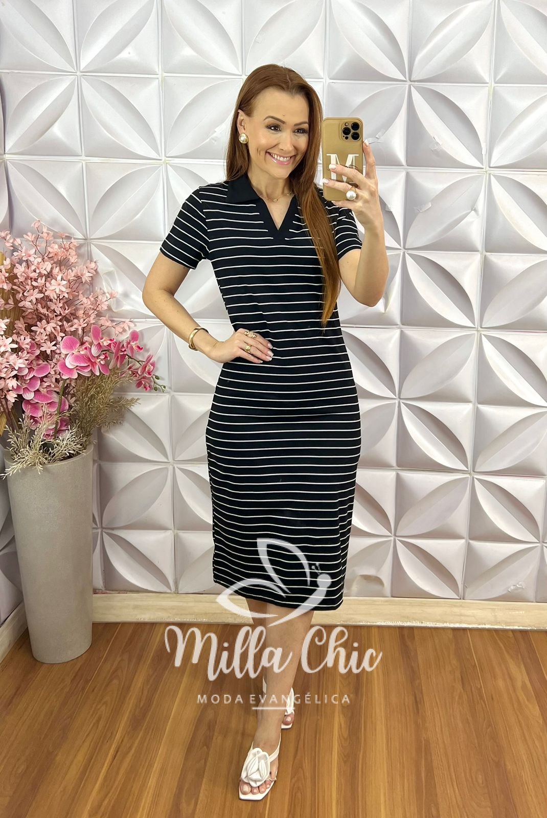 Milla Chic - millachic com br vestido sofia em malha algodao azul copia 3 Vestido Sofia em Malha Algodão - Preto - Milla Chic
