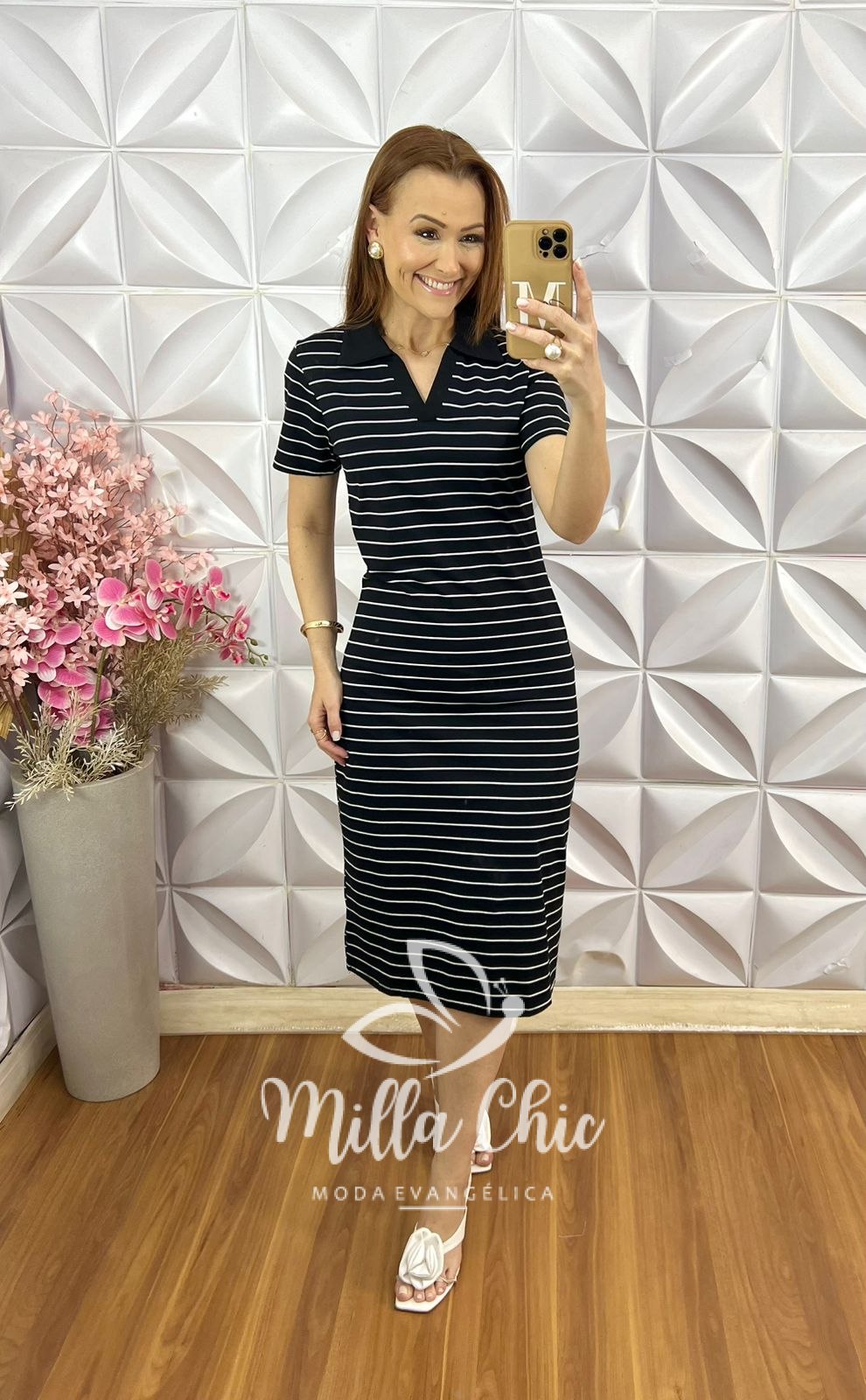 Milla Chic - millachic com br vestido sofia em malha algodao azul copia Vestido Sofia em Malha Algodão - Preto - Milla Chic