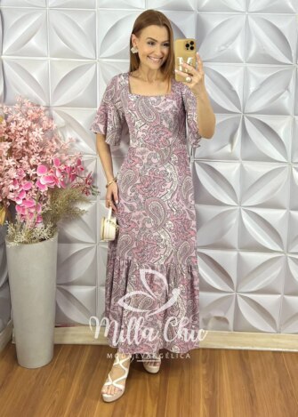 Milla Chic - millachic com br vestido tarsila em viscosarja lilas Vestido Tarsila em Viscosarja - Lilás - Milla Chic