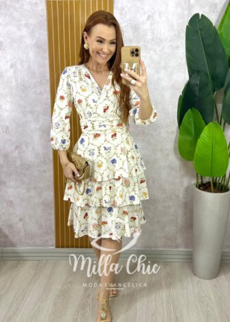 Vestido Veneza Em Linho - Off White - Milla Chic