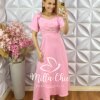 Vestido Vera em Bordado Cordonê - Rosa - Milla Chic