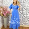 Vestido Vera em Bordado Cordonê - Azul - Milla Chic