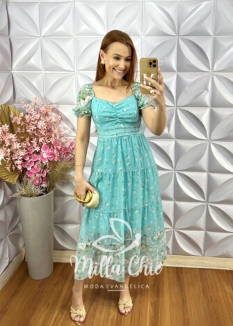 Vestido Yasmin em Chiffon - Branco - Milla Chic