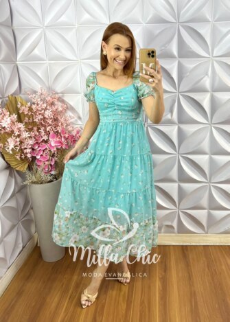 Vestido Yasmin em Chiffon - Branco - Milla Chic