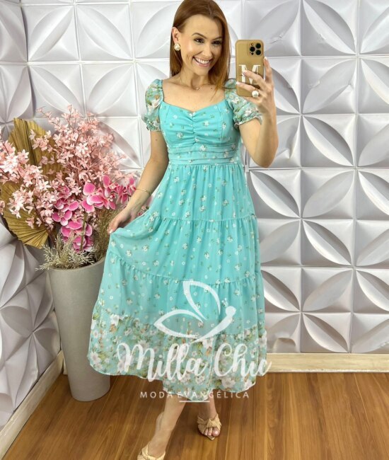 Vestido Yasmin em Chiffon - Branco - Milla Chic