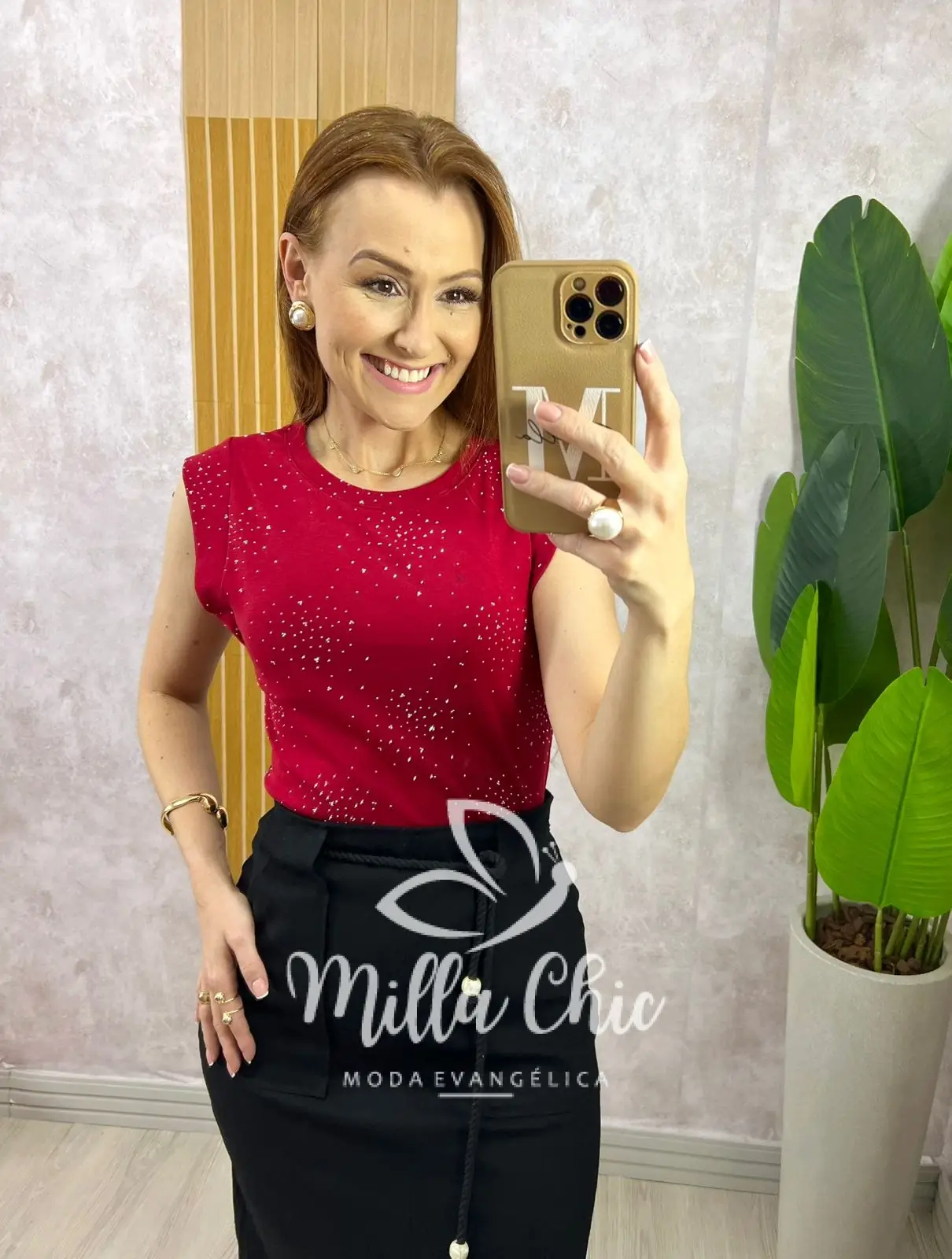 Blusa Pandora Em Malha Com Aplicação – Cereja – Milla Chic Blusa Pandora Em Malha Com Aplicação - Cereja - Milla Chic