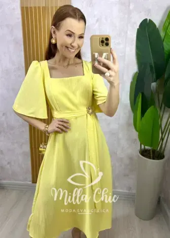 Vestido Gaby em Rayon Devorê - Vermelho - Milla Chic